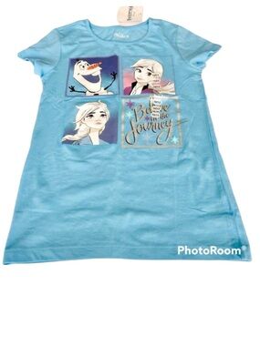 DISNEY FROZEN Girls Tee Top Size 10-12 Turquoise Blue New NWT